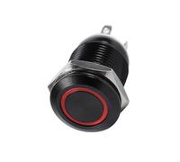 Generic Durable Brass Plated LED Car Momentary Switch for Automotive Dashboard and Equipment 12mm 2A (red)