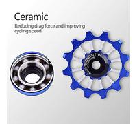 Generic Durable Ceramic Bicycle Rear Guide Wheel, Positive and Negative Tooth Design, Supports 4/5/6 Mm Screws, Red, 2.0 Inch, Lightweight for Cyclists (Blue)