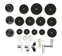 Generic Durable Drum Felt Pad Cymbal Kit Non-Slip with Nuts Washer Complete Drum Set Black Gray 23Pcs Ideal for Drummers (Black)