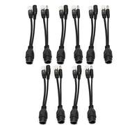 Generic Durable IP Camera POE Splitter Adapter Injector DC12V Ethernet Communication Interface, 30-50m Transmission Distance (Black)