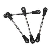 Generic Durable Metal RC Steering Linkage Pull Rod Set, Adjustable Rear Upper Linkage Rod for 1/10 RC Off-Road Car, 4pcs Steering Rods for Easy Installation