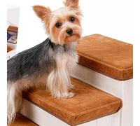 Generic Durable Pet Dog Ladder Soft Elastic Large Capacity Puppy Climbing Step Stairs for High Bed Sofa Easy to Store for Small Breed Dogs (Brown)