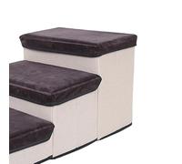 Generic Durable Pet Dog Ladder Soft Elastic Large Capacity Puppy Climbing Step Stairs for High Bed Sofa Easy to Store for Small Breed Dogs (Gray)