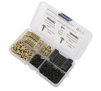 Generic Durable Sawtooth Photo Frame Hangers Kit Seamless Installation, 100pcs Double Hole Picture Hanging Hardware for Clocks, Iron Nickle Plated, Black+Gold