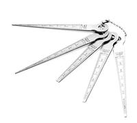 Generic Durable Stainless Steel Feeler Gauge Rulers Set for Inner Diameter and Slot Size Measurement 10mm 5pcs