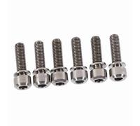 Generic Durable Stem Bolt Set for Bike Stem, M5 X 18mm Bolt Screws with Washers, 6 Pcs, Corrosion Resistant Bicycle Screw (Ti Color)