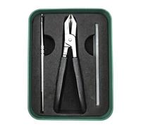 Generic Eagle Beak Angled Nail Clippers 3-Piece Set - Wide Jaw Opening, Long Handle Wide Jaw Opening Anti-Splash Slanted, for Thick Nails Seniors (Black, Thin, Pointed and)