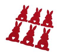 Generic Easter Bunny Money Holders Cute Felt Cash Holder Cards for Banknote Holding for Kids and Party Decoration 6PCS Red