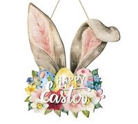 Generic Easter Door Hanging Sign Welcome Decorations Wreath for Party (A 30x25x0.5cm)