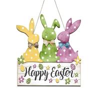 Generic Easter Door Hanging Sign Welcome Decorations Wreath for Party (D 30x30x0.5cm)