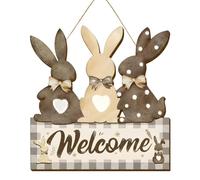 Generic Easter Door Hanging Sign Welcome Decorations Wreath for Party (E 30x30x0.5cm)