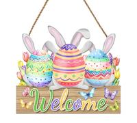 Generic Easter Door Hanging Sign Welcome Decorations Wreath for Party (I 30x30x0.5cm)