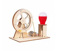 Generic Educational Generator Hands On Building Physics DIY Hand Cranked Wooden Model Generator with Functional Motor and LED Bulb Suitable for Home Scientific Exploration