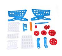 Generic Educational Kids Shopping Cart Play Food Toys for Learning Development, Durable Toddler Shopping Cart Toy for Children's Simulation Toys (Blue)