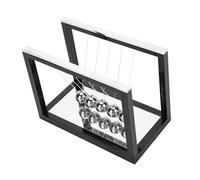 Generic Educational Swing Pendulum Ball Decoration Craft Toy Home and Study, Non- Glass Material, Black Color, 4.6 X 3.3 X 6.3in (Black)