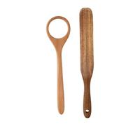 Generic Egg Scraping Tool Bread Spatulate Jar Scraping Wooden Wooden Spurtle Skinny Spurtle Wood for Flipping Blending Serving, C
