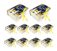 Generic Eid Mubarak Boxes 10 Pcs, Ramadan Treat Boxes With Ribbons, Moon Castle Book Shape Favors For Holiday Celebrations