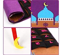 Generic Eid Mubarak Countdown Calendar Felt Advent Calendar Ramadan Party Decoration with 30 Pockets Hanging Wall Decor for Kids Adults Home Mosque Celebration 35x50cm (Assorted Color)