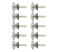 Generic Electric Bass Guitar Strap Lock Button 10Pcs Metal End Pin Securely Fasten Strap, Easy Installation, Convenient Use, Iron + Zinc Alloy, Silver Black Gold 0.9x0.6", Fit for Most Electric