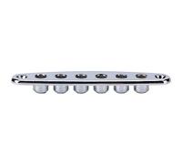 Generic Electric Bass Guitar String Thru Body Plate Long Service Life Replacement Accessories, Zinc Alloy Guitar Parts for Learners (Gold, Silver, Black) for Music Practice (Silver)