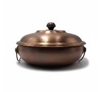 Generic Electric Cooking Vessel Divided Hot Pot Set Pure Copper Construction Reinforced One Piece Boil Even Warmth Two Compartment Broth, Suitable for 5-7 People, Style to 10