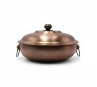 Generic Electric Cooking Vessel Divided Hot Pot Set Pure Copper Construction Reinforced One Piece Boil Even Warmth Two Compartment Broth, 34 7-9 People, Clear Soup Pot, Thickened Pure Copper
