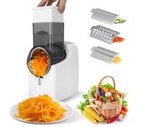 Generic Electric Food Grater, Rotary Cheese Grater, Automatic Salad Maker, Easy to Clean, Stainless Steel, 3 Blade Options