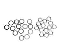 Generic Electric Guitar Bass Jack Socket Nuts Washers Set, M9 Thread with Pitch of 0.75mm, Easy to Replace and Install, Perfect for Guitarists and Bassists (Silver)