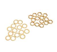 Generic Electric Guitar Bass Nut Washer Kit Metal Smooth Fasteners for M9 Female Thread Nut Jack Socket, 14pcs & Washer for Easy Installation, for Jack Connection Fit for Music Enthusiasts (Gold)