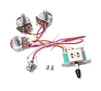 Generic Electric Guitar with 1 Volume and 2 Tone Pots Prewired Kit Wiring Harness 5 Way Toggle Switch 500k Copper Plastic Low Noise Wiring Harness for Guitar