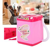 Generic Electric Make Up Brush Washing Machine Highly Simulation Appearance Mini Brush Washer for Makeup Tools Cleaning Red Plastic Material (Pink)