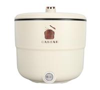 Generic Electric Rice Cooker Multifunctional Anti Scald Double Layers Cooking Pot for Stewing Suitable for Single or Double Meals ABS Aluminum 1.8L (UK Plug)