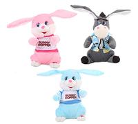 Generic Electric Stuffed Animal Toy Sing Dancing Shaking Head Moving Ears Ideal Kids Plush Material (Blue)