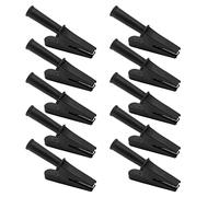 Generic Electric Test Clip 10Pcs Durable Insulated Test Clamp 20A for Electronic Equipment and Welding Machinery 10mm Opening (Black)