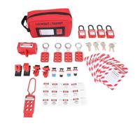 Generic Electrical Lockout Tagout Kit Versatile Circuit Breaker Lockout Device for Maintenance Workers Stainless Steel Nylon PA Material Storage Bag for Indoor and Outdoor Use