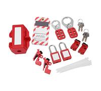 Generic Electrical Lockout Tagout Kit with High Security Padlocks and Circuit Breaker Lockouts, 1in and 1.5in Hasps for Industrial Application, Durable Materials Included