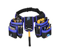Generic Electrician Tool Belt Pouch Multi-Pocket Adjustable Oxford Cloth | Heavy Duty Hammer Detachable Pockets Quick-Release Buckle Electrician Carpenter DIY Repair