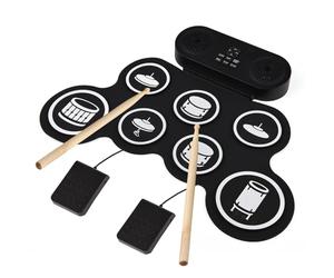 Generic Electronic Drum Set PortablePractice Pad Kit with Dual Speaker Sturdy Silicone Surface for Musicians on the Go for Beginners and Advanced Players