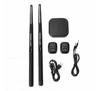 Generic Electronic Drumsticks Kit, Rechargeable 3D Motion Sensing Air Drumsticks with Pedals & Sound Converter Immersive Sound Simulation for Home Office Outdoor Daily Leisure (Black)