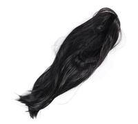 Generic Elegant Black Long Straight Wig with Air Bangs Ideal for Makeup Parties and Daily Fashion Synthetic Hair