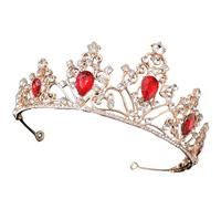 Generic Elegant Crystal Jewelry Rhinestone Crown for Bride with Fine Workmanship and Bright Luster, Easy to Put on Zinc Alloy Hair Accessory for Wedding, Party, and Shows