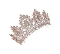 Generic Elegant Crystal Wedding Crown Headband for Brides, Lightweight Alloy and Rhinestones Design with Glittering Jewels Decoration, for Performances and Birthdays