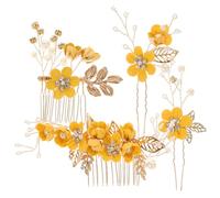 Generic Elegant Floral Headpieces Wedding Bride Hair Piece Zinc Alloy Flower Hair Comb Adds Charm Convenient to Put on Or off Suitable for Birthdays and Taking Pictures