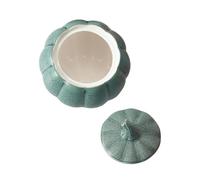 Generic Elegant Modern Pumpkin Tea Jar, 8.5x5.2x4.5cm/3.35x2.05x1.77 inches, Green, 150ml, Ceramic, Dishwasher Safe