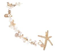 Generic Elegant Pearls Headband Sea Star Crown Design, Alloy Material, Good Texture and Practical Use, Wedding Hair Decoration for Women