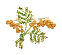 Generic Elegant Pinecone Brooch Pin with Green Leaf Design Vintage Fall Shawl Accessory for Cardigans and Collars Versatile Lapel Pin for Men and Women Outfits Thanksgiving and Valentine