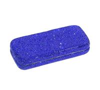 Generic Elegant Rhinestones Eyeglass Case, Bling Crystal Glasses Case With Snap Closure, Unisex Hard Shell Sunglasses Cases