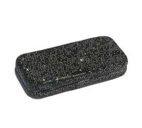 Generic Elegant Rhinestones Eyeglass Case, Bling Crystal Glasses Case With Snap Closure, Unisex Hard Shell Sunglasses Cases
