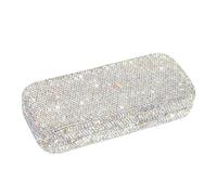Generic Elegant Rhinestones Eyeglass Case, Bling Crystal Glasses Case With Snap Closure, Unisex Hard Shell Sunglasses Cases
