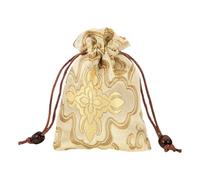 Generic Elegant Silk Drawstring Jewelry Bag with Embroidered Brocade, Multifunctional Fortune Bag for Travel and Daily Use, Wear Resistant Small Chinese Coin Purse for Buddhist Prayer
